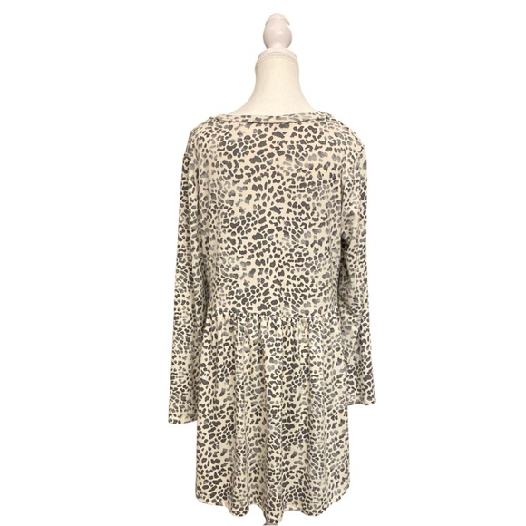 Jodifl Dress M Leopard Print Babydoll Tunic  Long Sleeve Animal Print‎ Boho Fall - Picture 7 of 11